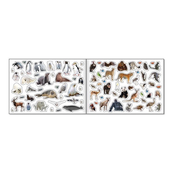 250 наклеек набор «Весёлые зверята», 2 шт. по 8 стр. - фото 1905502171