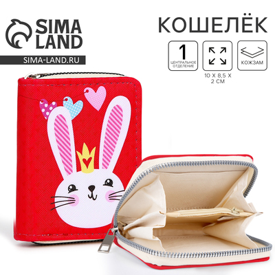 Кошелёк детский, отдел на молнии, красный