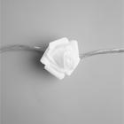 Гирлянда «Нить» 5 м с насадками «Розы белые», IP20, прозрачная нить, 20 LED, свечение тёплое белое, 220 В - Фото 5