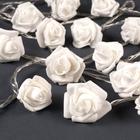 Гирлянда «Нить» 5 м с насадками «Розы белые», IP20, прозрачная нить, 20 LED, свечение тёплое белое, 220 В - Фото 2
