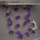Гирлянда «Нить» 5 м с насадками «Розы фиолетовые», IP20, прозрачная нить, 20 LED, свечение теплое белое, 220 В - Фото 3