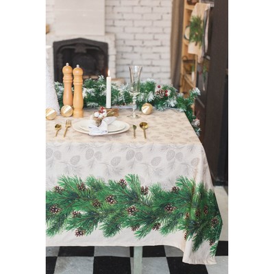 Фартук новогодний "Этель" Еловые ветви 70х61 см, 100% хлопок, саржа 190 гр/м2