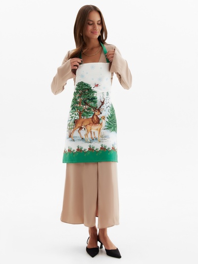 Фартук новогодний «Этель. Новогодний лес», 65×60 см, 100 % хлопок, саржа, 190 г/м²