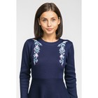 Платье вязаное вышивка, размер 42, цвет тёмно-синий - Фото 4