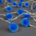 Гирлянда «Нить» 5 м с насадками «Ёжики синие», IP20, прозрачная нить, 30 LED, свечение синее, 8 режимов, 220 В - Фото 2