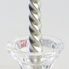 Набор свечей витых, 1.5×15 см, 2 шт., серебряный металлик - Фото 3