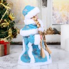 Снегурочка "Голубая шубка, с посохом" двигается 31 см - Фото 4