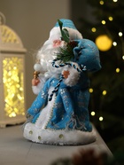 Дед Мороз под ёлку «Зимнее волшебство. В синей шубке с подарками», двигается, с подсветкой, 30 см - Фото 2