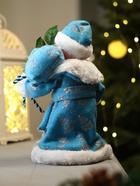 Дед Мороз под ёлку «Зимнее волшебство. В синей шубке с подарками», двигается, с подсветкой, 30 см - Фото 5