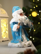 Дед Мороз под ёлку «Зимнее волшебство. В синей шубке с подарками», двигается, с подсветкой, 30 см - Фото 7