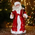 Дед Мороз "В красной шубке с подарками" двигается, 43 см - фото 320137216