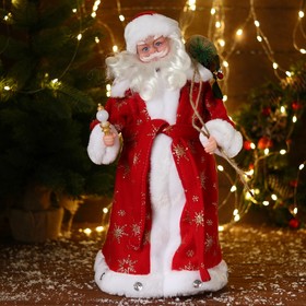 Дед Мороз "В красной шубке с подарками" двигается, 43 см