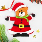 Ёлочная игрушка из фетра «Новогодний мишка», набор для творчества, своими руками - Фото 1