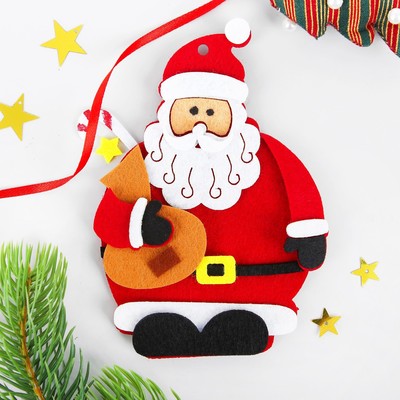 Ёлочная игрушка из фетра «Дедушка мороз», своими руками, набор для творчества