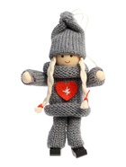 Елочная игрушка «Куколка в костюме», серая, МИКС - Фото 4