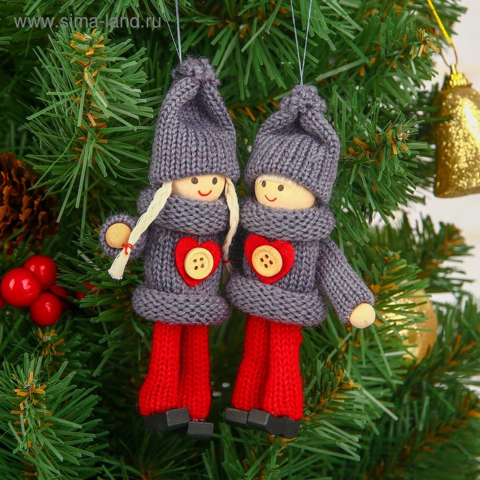 Елочная игрушка «Куколка с пуговкой», МИКС - Фото 1