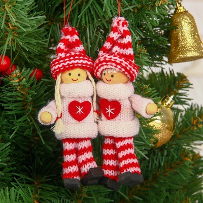 Елочная игрушка «Куколка с сердечком», МИКС