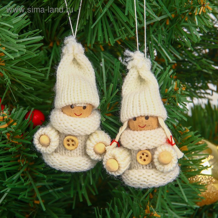 Елочная игрушка «Счастливый малыш», белая, МИКС - Фото 1