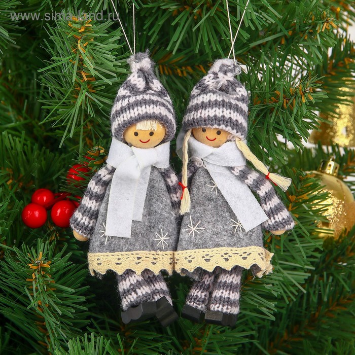 Елочная игрушка «Снежные куколки», МИКС - Фото 1