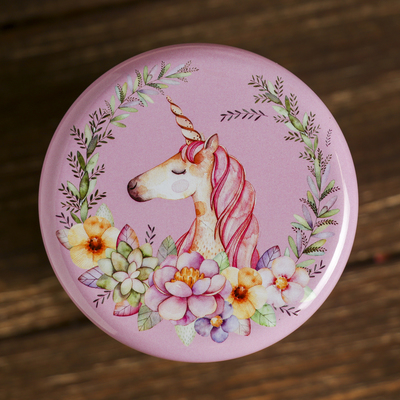 Шкатулка металл "Единорог в цветах" набор 3 шт 15,3х8,7х8,7 см