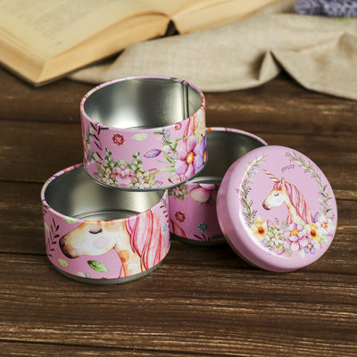 Шкатулка металл "Единорог в цветах" набор 3 шт 15,3х8,7х8,7 см