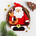 Набор для творчества - создай новогоднее украшение «Венок - Дед мороз с мешком подарков» - фото 8728690