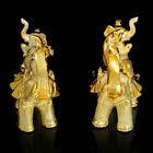 Сувенир золото "Слоны" набор из 2 шт 18х17,5х8,5 см - Фото 2
