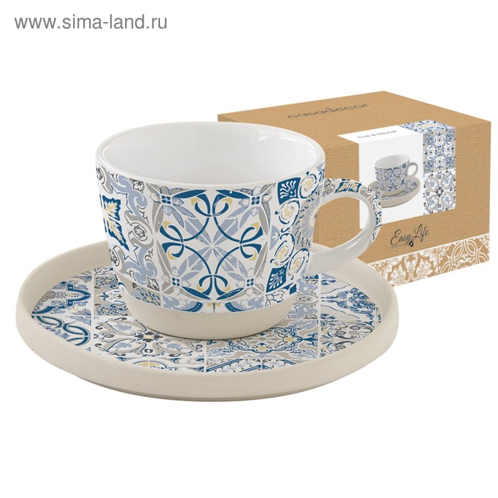 Чайная пара CASADECOR 250 мл, синяя, в подарочной упаковке - Фото 1