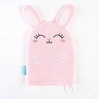 Мочалка детская для купания «Зайка», варежка, из махры - Фото 2