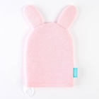 Мочалка детская для купания «Зайка», варежка, из махры - Фото 4