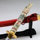 Сувенирное оружие «Катана на подставке», красные ножны с чёрной дымкой - Фото 3