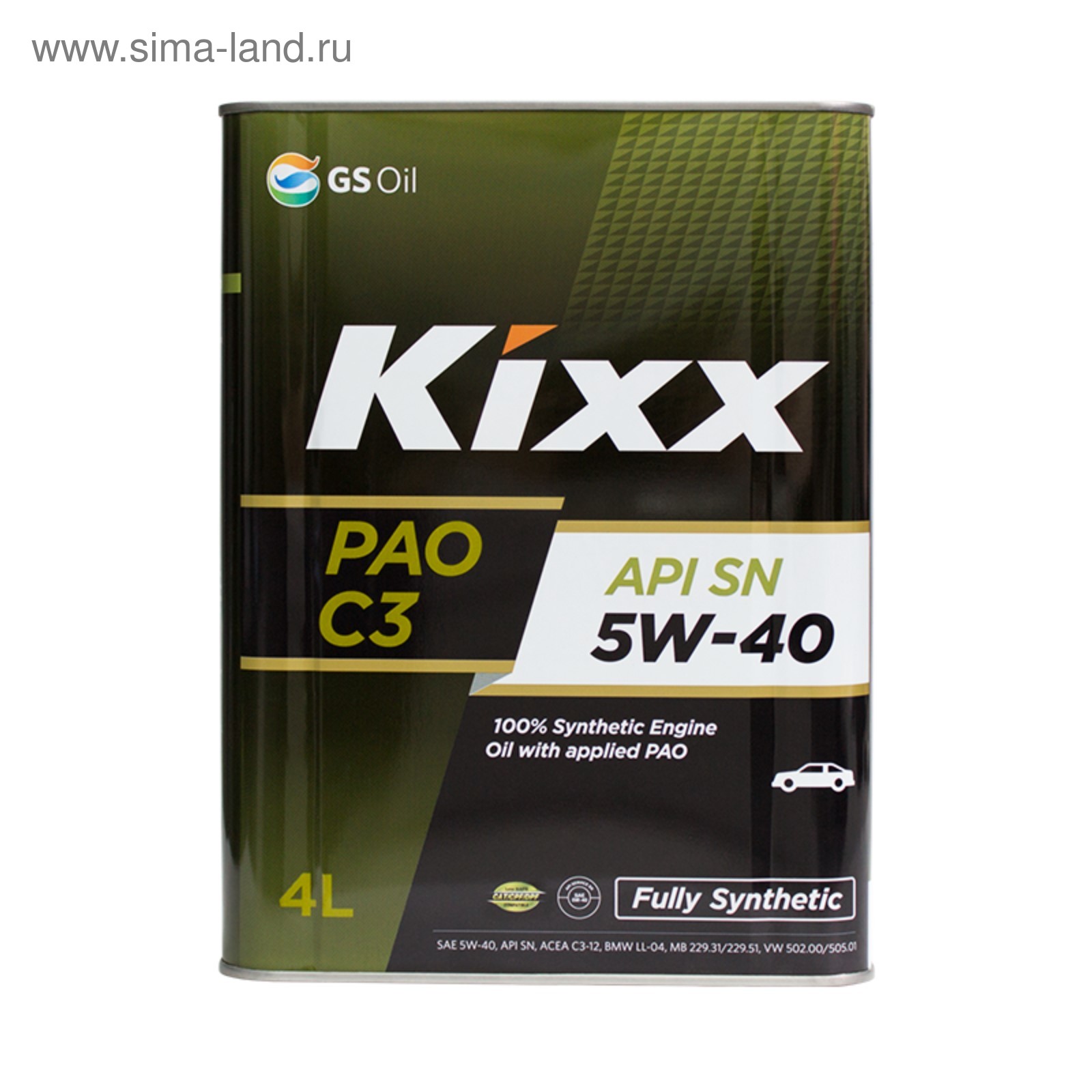 Масло моторное Kixx PAO C3 5W-40, 4 л (3937860) - Купить по цене от 4  685.00 руб. | Интернет магазин SIMA-LAND.RU