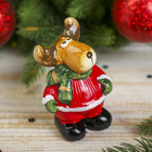 Сувенир керамика "Толстый лосик в зелёном шарфике" 9х6,5х5 см - Фото 1