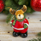 Сувенир керамика "Толстый лосик в зелёном шарфике" 9х6,5х5 см - Фото 2