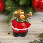 Сувенир керамика "Толстый лосик в зелёном шарфике" 9х6,5х5 см - Фото 3