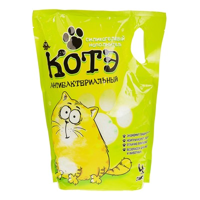 Наполнитель силикагелевый "КОТЭ" антибактериальный, 4 л