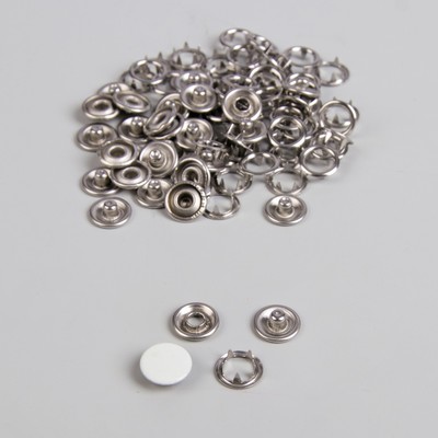 Кнопки рубашечные, закрытые, d = 9,5 мм, 1000 шт, цвет белый