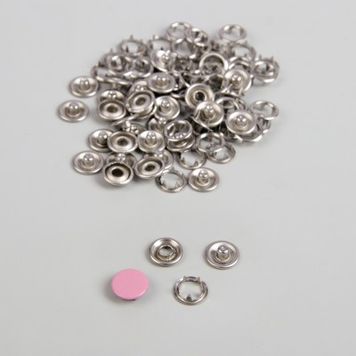 Кнопки рубашечные, закрытые, d = 9,5 мм, 1000 шт, цвет розовый