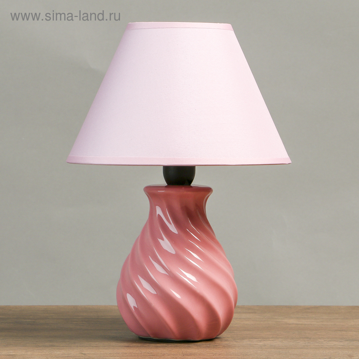 Лампа настольная Е14 25W "Спираль розовая" 17х17х26 см - Фото 1