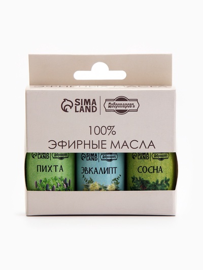 Набор эфирных масел эвкалипт, пихта, сосна, «Добропаровъ», 3 шт. по 17 мл