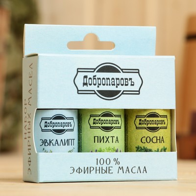 Набор эфирных масел эвкалипт, пихта, сосна, «Добропаровъ», 3 шт. по 17 мл