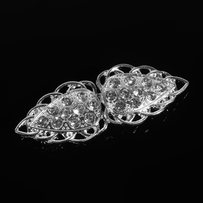 Декоративная застёжка, 6×2 см, цвет серебряный