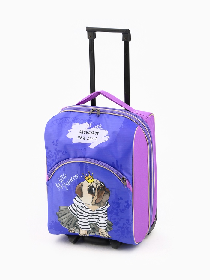 Чемодан детский 34 л (XS) Sacvoyage, отдел на молнии, с расширением, сиреневый - Фото 1