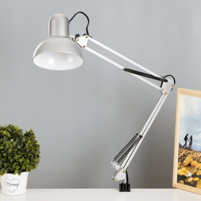 Лампа настольная на шарнире 800 «Крус», серебро E27 40W RISALUX