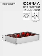Форма для выпечки с регулировкой размера TAS-PROM «Прямоугольная», h=5 см, 15×25 - 27×48 см, нержавеющая сталь - Фото 1