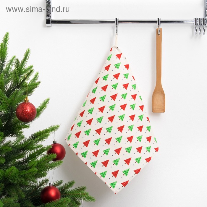 Полотенце «Этель» Ёлочка, 35х65 см с петелькой, 100% хлопок 165г/м2 - Фото 1