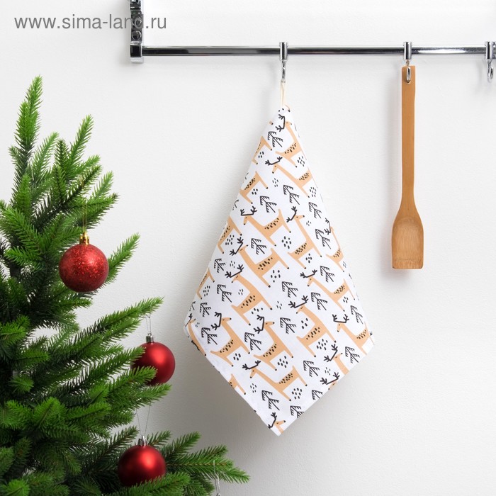 Полотенце «Этель» Олень, 35х65 см с петелькой, 100% хлопок 165г/м2 - Фото 1