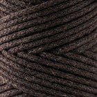 Шнур для вязания без сердечника 100% хлопок, ширина 3мм 100м/200гр (темно-коричневый) МИКС - Фото 3