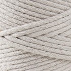 Шнур для вязания 100% хлопок, ширина 5 мм 100м/450гр (кремовый) - Фото 3