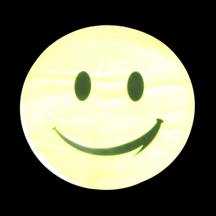 Светоотражающая наклейка «Смайл», d = 11 см, цвет жёлтый - фото 1893734789